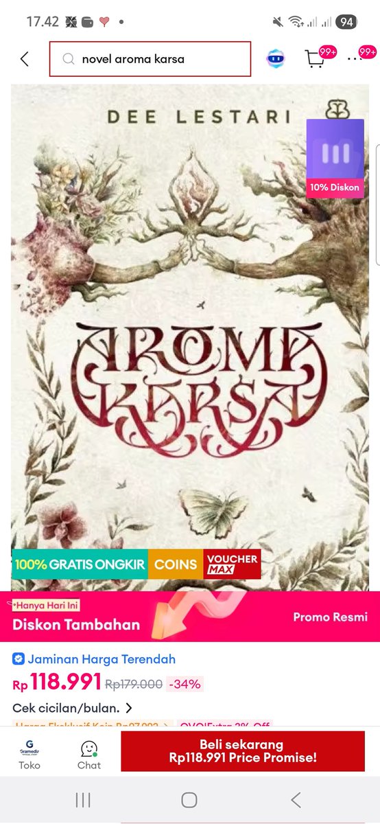 Ada banyak Novel Murah Di Lazada gaes. Soalnya ada lazada Ramadhan sale sama tambahan extra coucher s.d 50rb. Gass beli sih
s.lazada.co.id/s.Z5sgQt