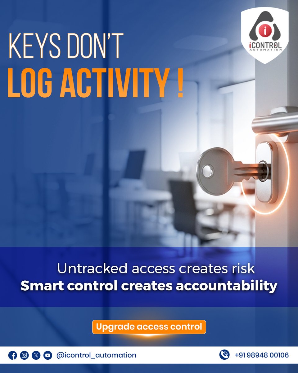IControl_Auto's tweet image. 🔑 Keys open doors.
They don’t log activity.

Untracked access is a hidden risk.
Smart access control creates accountability.

📊 Real-time logs. 🔐 Total control.
iControl Automation — Know who enters.

#iControlAutomation #biometricsecurity #BiometricSolutions #BiometricAccess