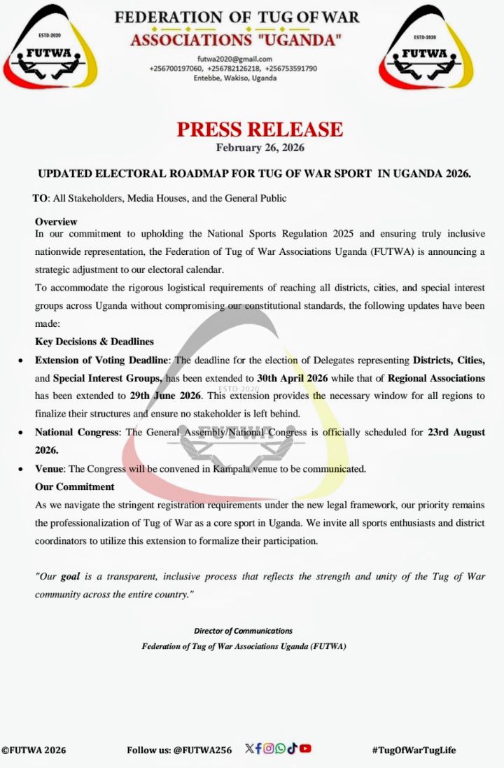 Federation of Tug of War Associations (UGANDA) tweet media