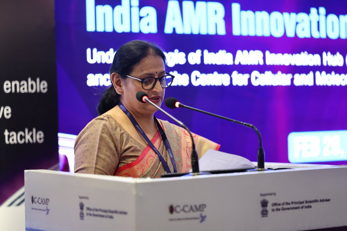 CCAMP_India's tweet photo. Accelerating global action against Antimicrobial Resistance (AMR)!

CCAMP today held the 2nd India AMR Innovation Workshop in New Delhi, under the aegis of the India AMR Innovation Hub (#IAIH), chaired by the @PrinSciAdvGoI @PrinSciAdvOff.

The workshop brought together 100 key stakeholders from across the national and global #AMR innovation ecosystem, marking one of the largest dialogues of its kind in the Asia-Pacific region. 

Prof. Ajay Sood (@AjaySoodIISc), Principal Scientific Adviser to the Government of India, noted: “Our diverse and fragmented healthcare landscape, our vast geographic area, the largest population in the world and our recent role as the 'pharmacy of the world' put us at the very epicentre of this challenge. 

The AMR crisis needs a multi-sectoral coordinated response because of this animal-human-food-environmental interface. IAIH as NAP 2.0 Innovation Arm will play a crucial role in India's AMR combat and preparedness.”

Dr. Parvinder Maini, Scientific Secretary, @PrinSciAdvOff, added: "The Office of the PSA remains committed to providing the best interventions possible for the scientific breakthroughs supported through IAIH to thrive. 

We are keen to position India as a primary scientific and innovation destination in the global AMR knowledge pool. IAIH is proof that we can become the country that’s the most prepared and ready globally when it comes to fighting AMR.”

Dr. Renu Swarup (@RenuSwarup), Former Secretary, @DBTIndia, Government of India, said: "AMR requires focused and sustained attention. Moving forward, let's align with the One Health approach of the Government of India, recognising the interconnected health of people, animals, and the environment. 

We need to integrate both top-down and bottom-up approaches to ensure last-mile impact. Also, effective data management and data sharing need to remain central to guiding evidence-based action."

Welcoming participants, Dr. Taslimarif Saiyed, Director-CEO, @CCAMP_India, presented the IAIH vision, efforts and solutions to address AMR across human health, agri, animal health and the environment.

#IndiaFightsAMR

@PMOIndia @Taslimarif @PrinSciAdvGoI @DrJitendraSingh @MoHFW_INDIA @NITIAayog 
@startupindia @GoI_MeitY @meitystartuphub 
@rajesh_gokhale @IndiaDST @karandi65
@dineshgrao @PriyankKharge @ITBTGoK @Startup_Kar @DHFWKA @WHOSEARO @WHO
@gardp_amr @ICARS_global @BMGFIndia @wellcometrust @BIRAC_2012 @NCDCMoHFW @Pharmadept @CDSCO_INDIA_INF @novonordiskfond @SBI_FOUNDATION @ICMRDELHI
@NCDCgov @KaminiWalia @anand_bugworks @draghafur @FINDdx @DNDi @drskavita @CARB_X @ErinDuffyJ @BARDA @doctorsoumya @swissnexindia @GKangInd