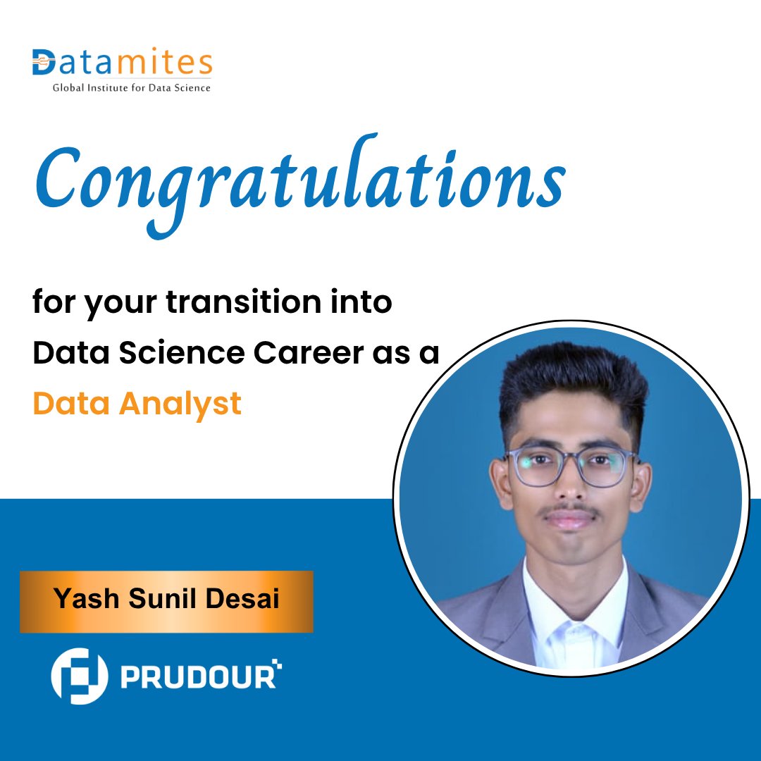 DataMites's tweet photo. A big congratulations to our learners on their successful transition into Data Science careers.

#datamitesplacements #datamites #datamitesdatascience #datamitessuccessstory
#DataMitesTestimonials #DataMitesJobAssistance #CareerTransition #DataScienceCareers https://t.co/u4cTQjfRQo