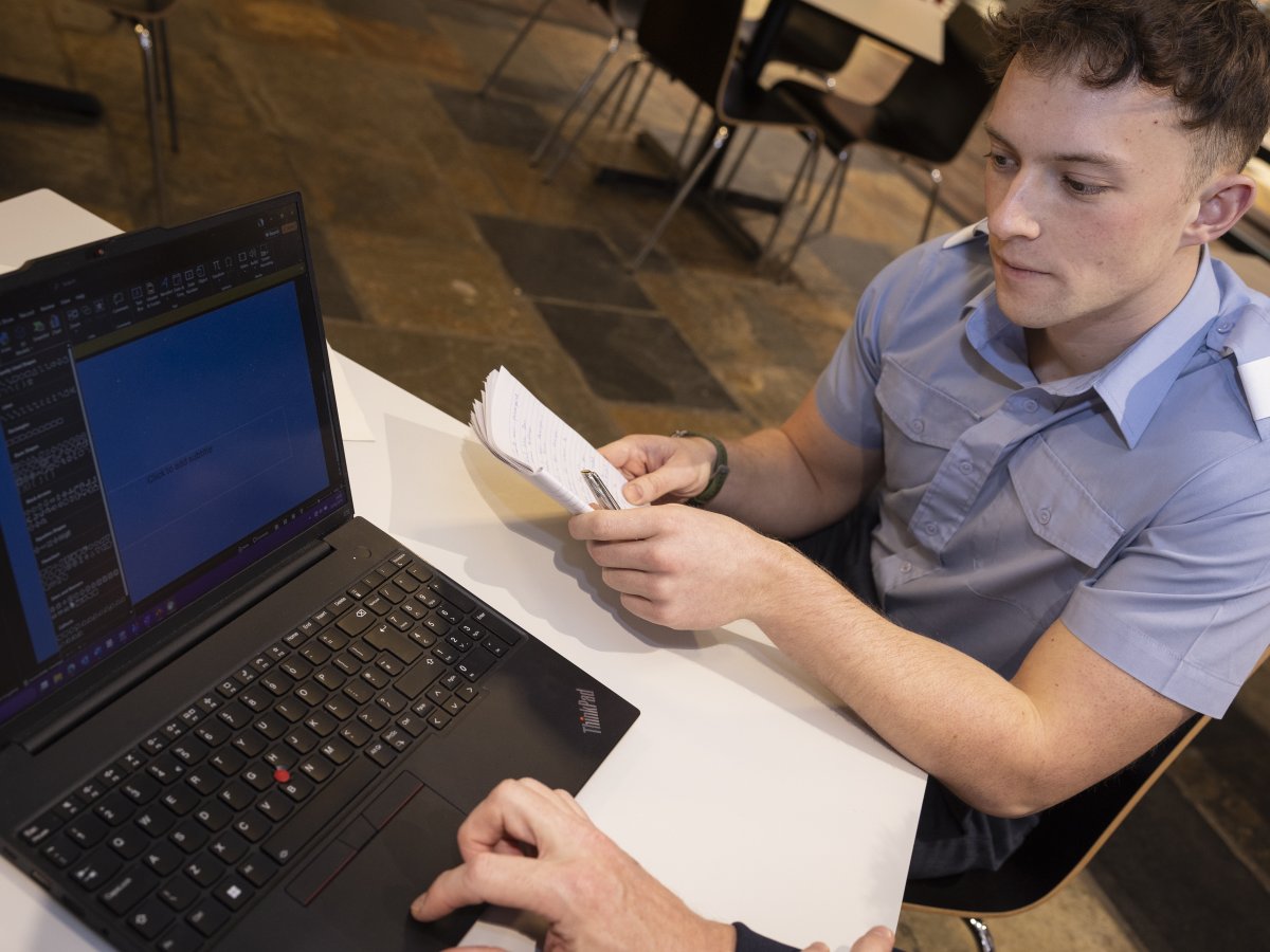 RAF_Cosford's tweet image. BES students at RAF Cosford have been doing quick “guerrilla testing” to sharpen their interface design skills as part of their HCI FdSc. 🖥️✨

A fast, 14‑month pathway into the @RoyalAirForce's  Cyberspace Profession. 🚀

#Cosford26 #BES #HCI