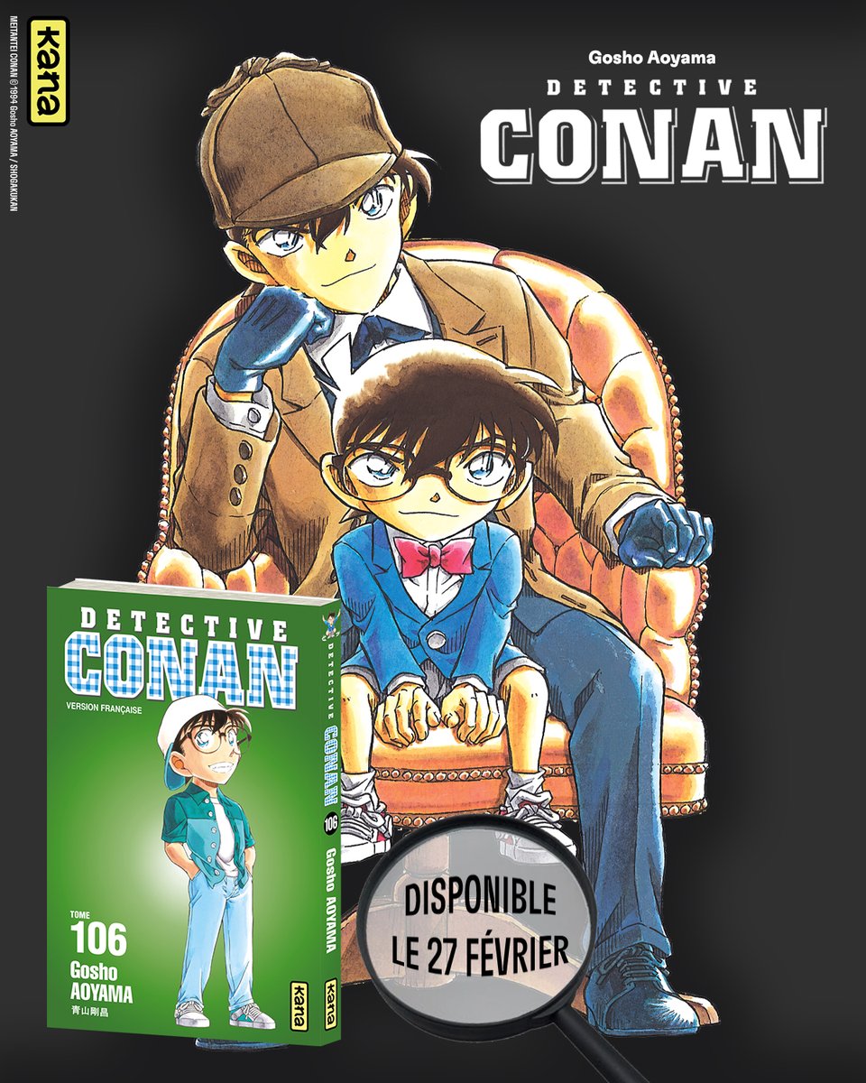 EditionsKana's tweet photo. Détective Conan est de retour demain en librairie  🧐

10 nouvelles enquètes, et pas moins de 16 pages bonus avec les croquis et esquisses de Gosho Aoyama sont au programme ! https://t.co/6Rhfli6Q4e