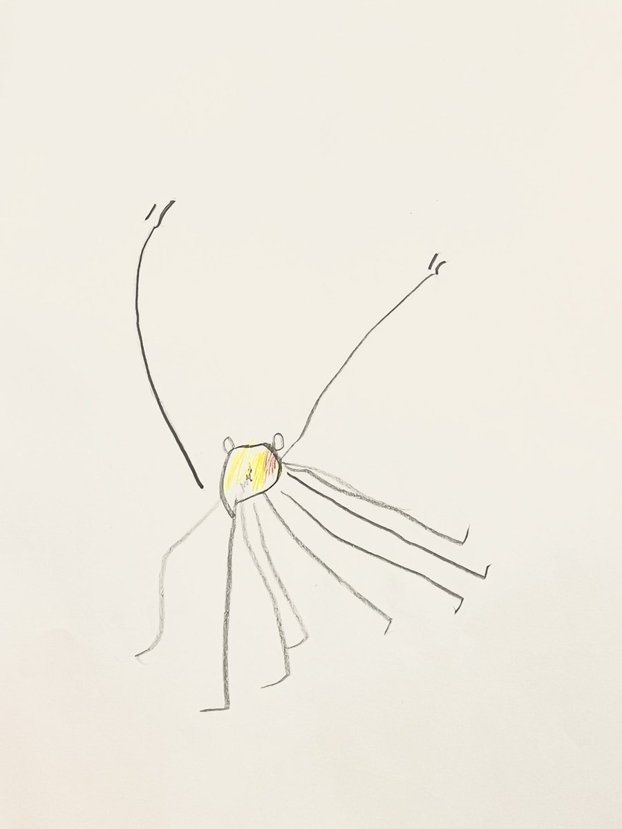 3歳の描いた「タカタカアシガニ」、見て。