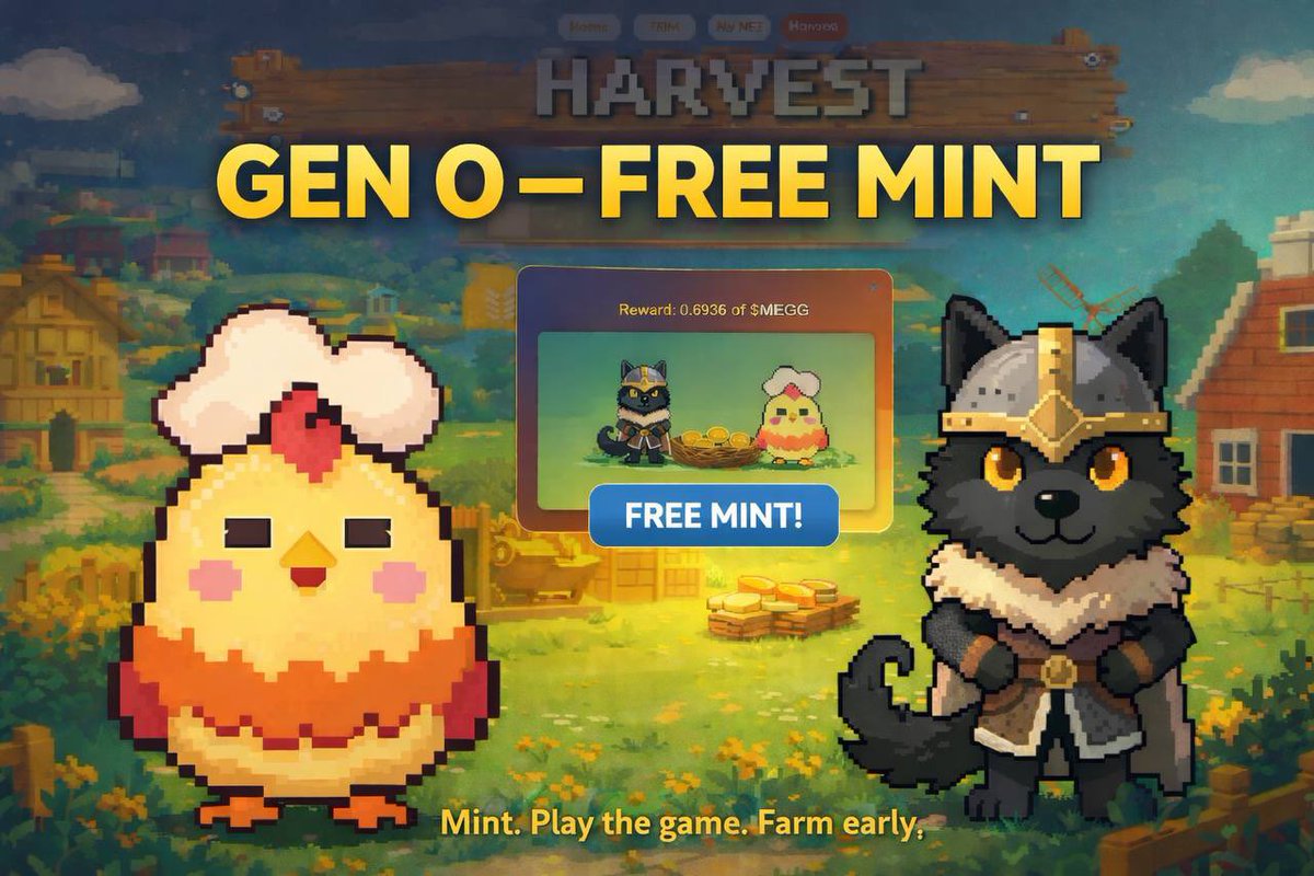 xzmugi's tweet photo. Giveaway alert: 2 WL spots up for grabs!

- Freemint 
- Limited Supply NFT

➥ Introducting @MegaFarm_io 
MegaFarm is a fully onchain Wolf vs Chicken farming game built on MegaETH.

Players mint characters, stake them in the farm, and earn the ingame token $MEGG through gameplay.

The game is already live and tested on MegaETH V2 testnet, and the team is now preparing the Generation 0 mainnet launch.

Gen 0 (Wolf / Chicken) is a limited NFT supply OG free mint, launching together with the playable staking game.

Gen 0 minters can play immediately and start farming $MEGG from day one using their NFTs.

How to enter the giveaway: 
- Follow @MegaFarm_io 
- Like and RT this post
- Comment EVM address 

Ends in 24hrs.