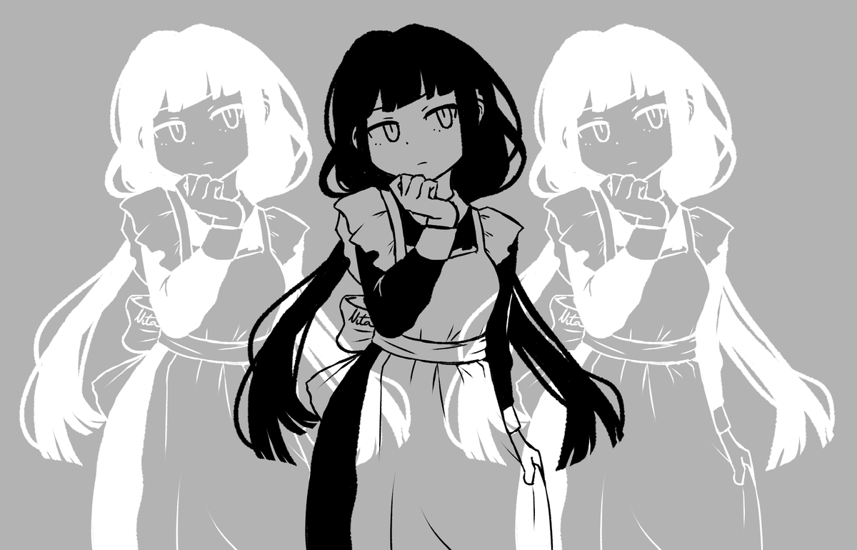 sMowlad's tweet photo. "Je ne suis maidenless. Je suis la maiden."
#NoAI 
#humanart 
#inabakumori 
#maid https://t.co/UUV2NX3vpG