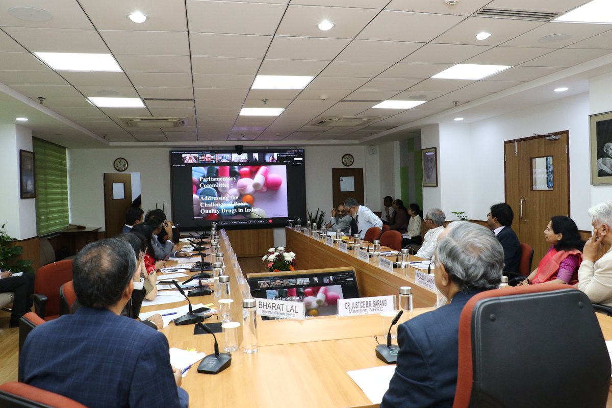 NHRC, India organises an Open House Discussion on “Measures to Curb Spurious Medicines in India.” May like to refer to the press release at: nhrc.nic.in/media/press-re…
<a href="/PIBHomeAffairs/">PIB - Ministry of Home Affairs</a> <a href="/PIB_India/">PIB India</a> <a href="/PTI_News/">Press Trust of India</a> <a href="/ANI/">ANI</a> <a href="/MoHFW_INDIA/">Ministry of Health</a> <a href="/airnewsalerts/">All India Radio News</a> <a href="/DDNewslive/">DD News</a> <a href="/UNinIndia/">United Nations in India</a> <a href="/Ganhri1/">GANHRI</a>