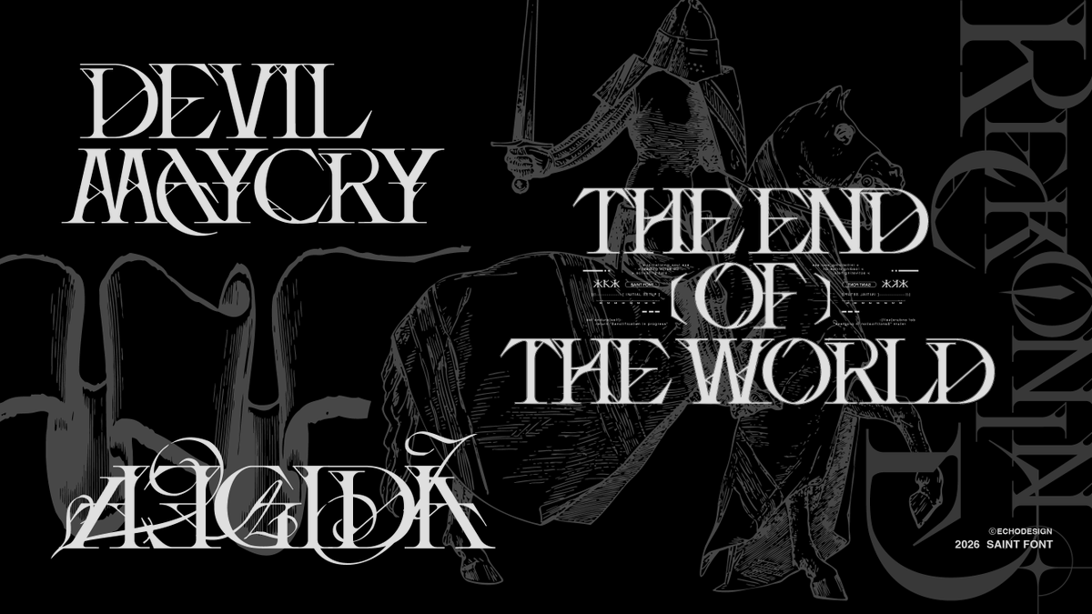 무료 영문 폰트 SAINT┃Free Display Font
handmadecookies.gumroad.com/l/lepxgz

고딕풍, 다크한 장르, 게임에 잘 어울릴 것 같은 폰트입니다!
상업적 이용 가능!

가격은 0원부터 원하는만큼 후원 가능!