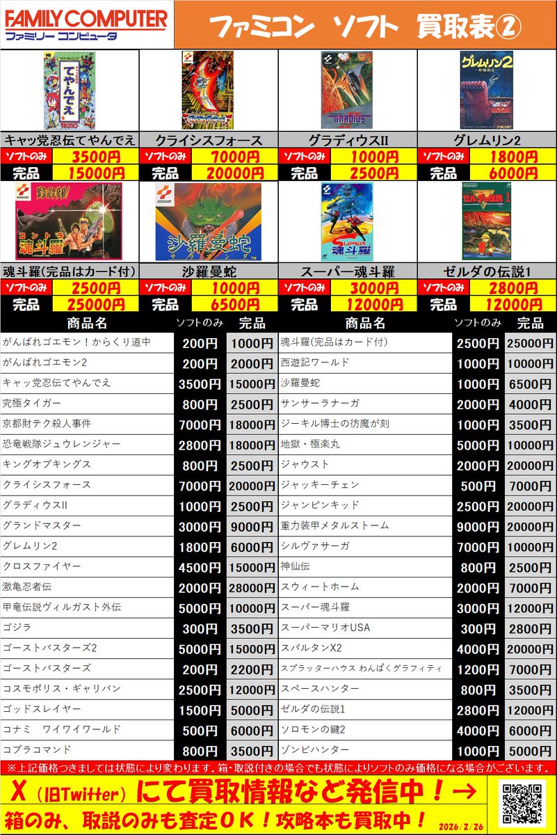 ファミコンソフト高価買取継続中です！ コレクションの整理をお考え