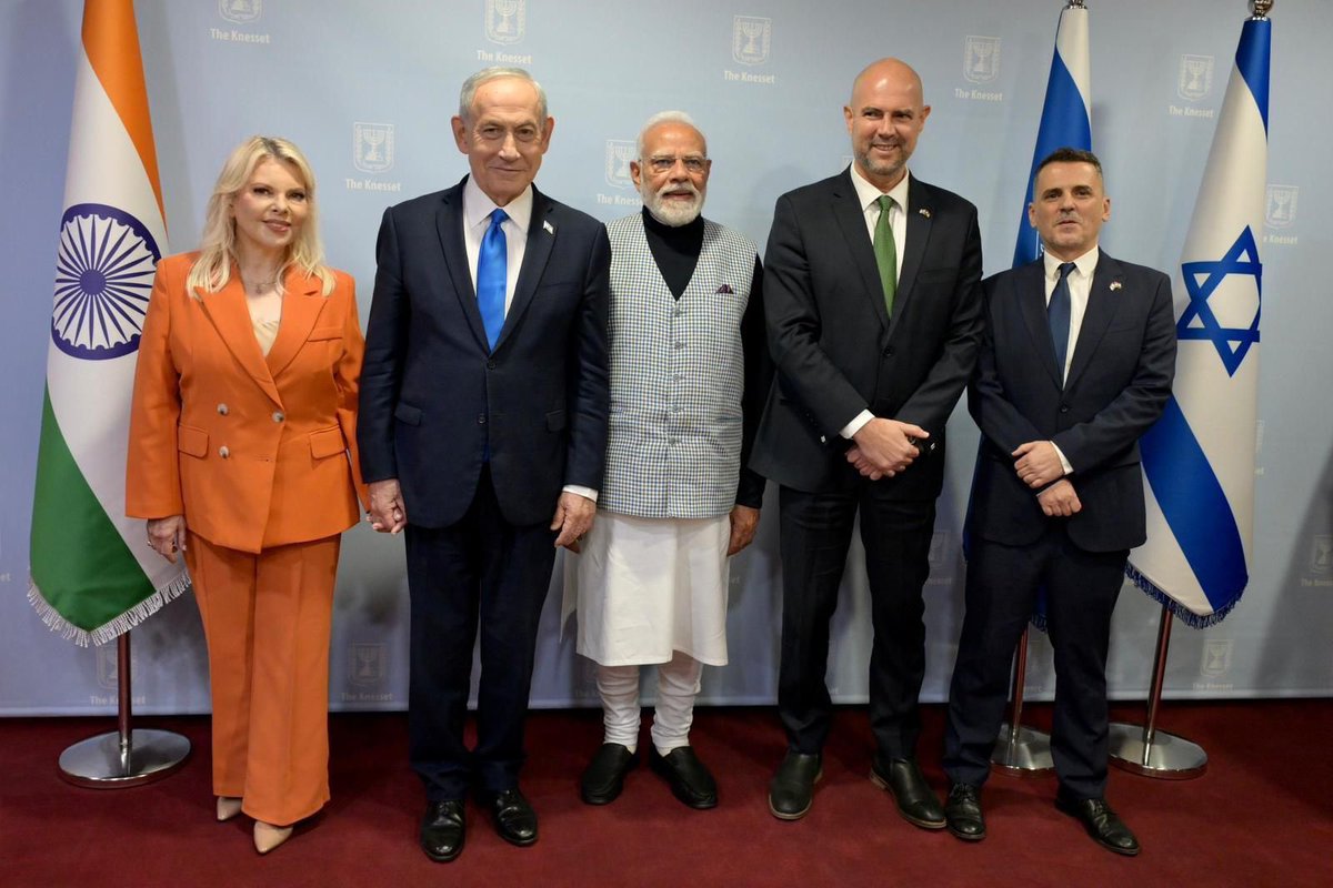 Yesterday at the Knesset, we welcomed India’s Prime Minister Narendra Modi. 🇮🇱🇮🇳

A historic moment - and a partnership that keeps growing stronger. 

Together, Israel and India will keep building a future of security, innovation and prosperity.

<a href="/narendramodi/">Narendra Modi</a>