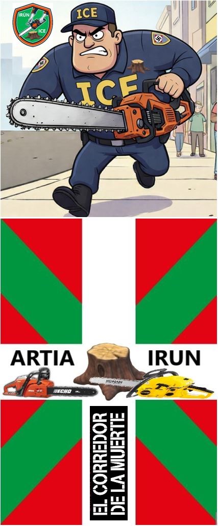 ActionsFFuture's tweet photo. @SOSterritorios @Irun_informa Junto a los #Tilos se ve la señal de #Francia 1 Km., pero la "firma" de "Flas" en sus tocones, sitúa a #IRUN lejísimo de #Europa.
@Irun_informa los #Tala y convierte la calle #JuanThalamas en #ElCorredorDeLaMuerte y en una galería del feísmo arquitectónico y de la #Contaminación. https://t.co/Me0NbKrnoa