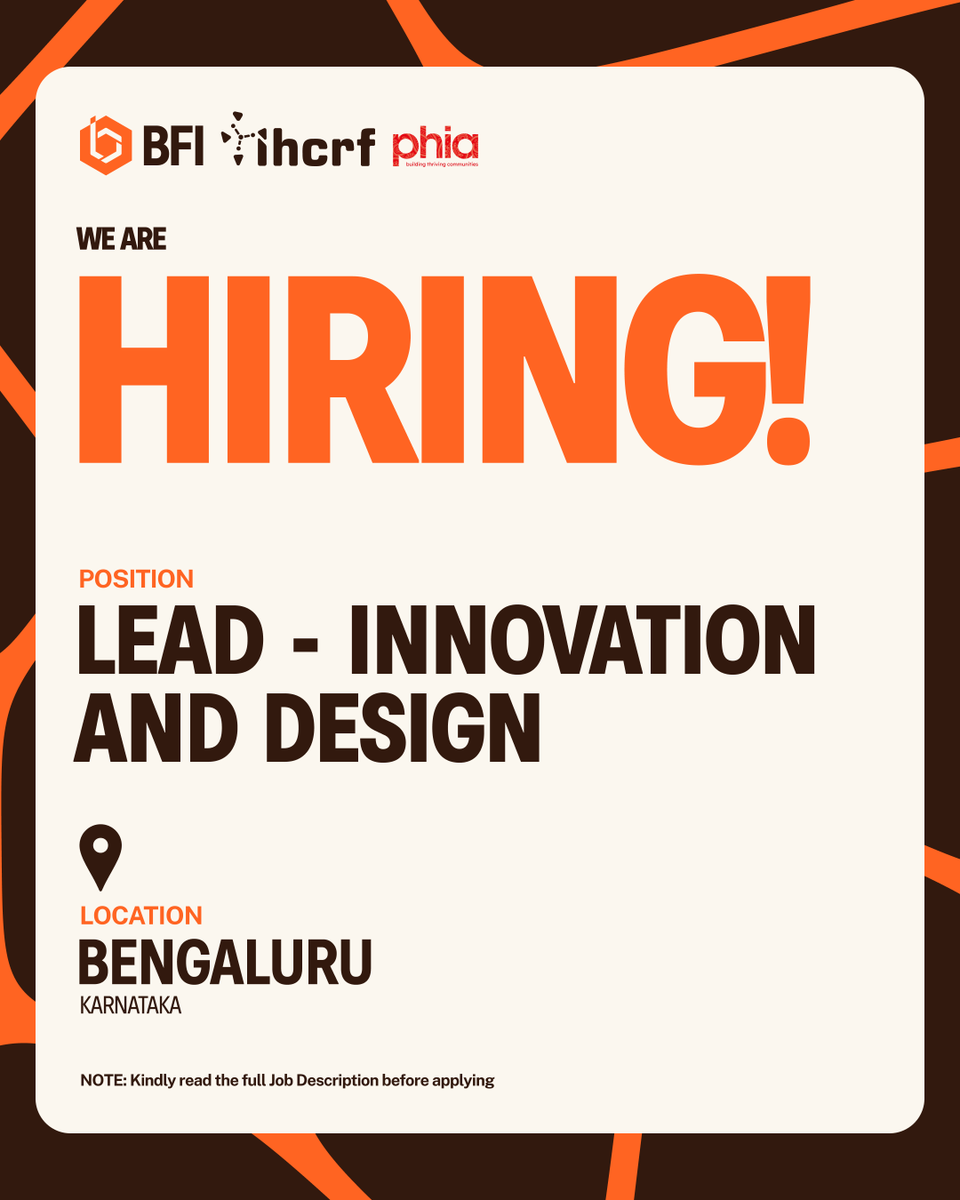 IHCRF_Impact's tweet photo. 🚨WE ARE HIRING🚨

The India Health &amp; Climate Resilience Fellowship Programme (IHCRF) invites applications for the Lead - Innovation and Design position in Bengaluru, Karnataka. 

To apply for the role, kindly fill out the form at: https://t.co/HDpsI0akgc

@BFI_Impact @phiaindia https://t.co/lPWQZMiK9e