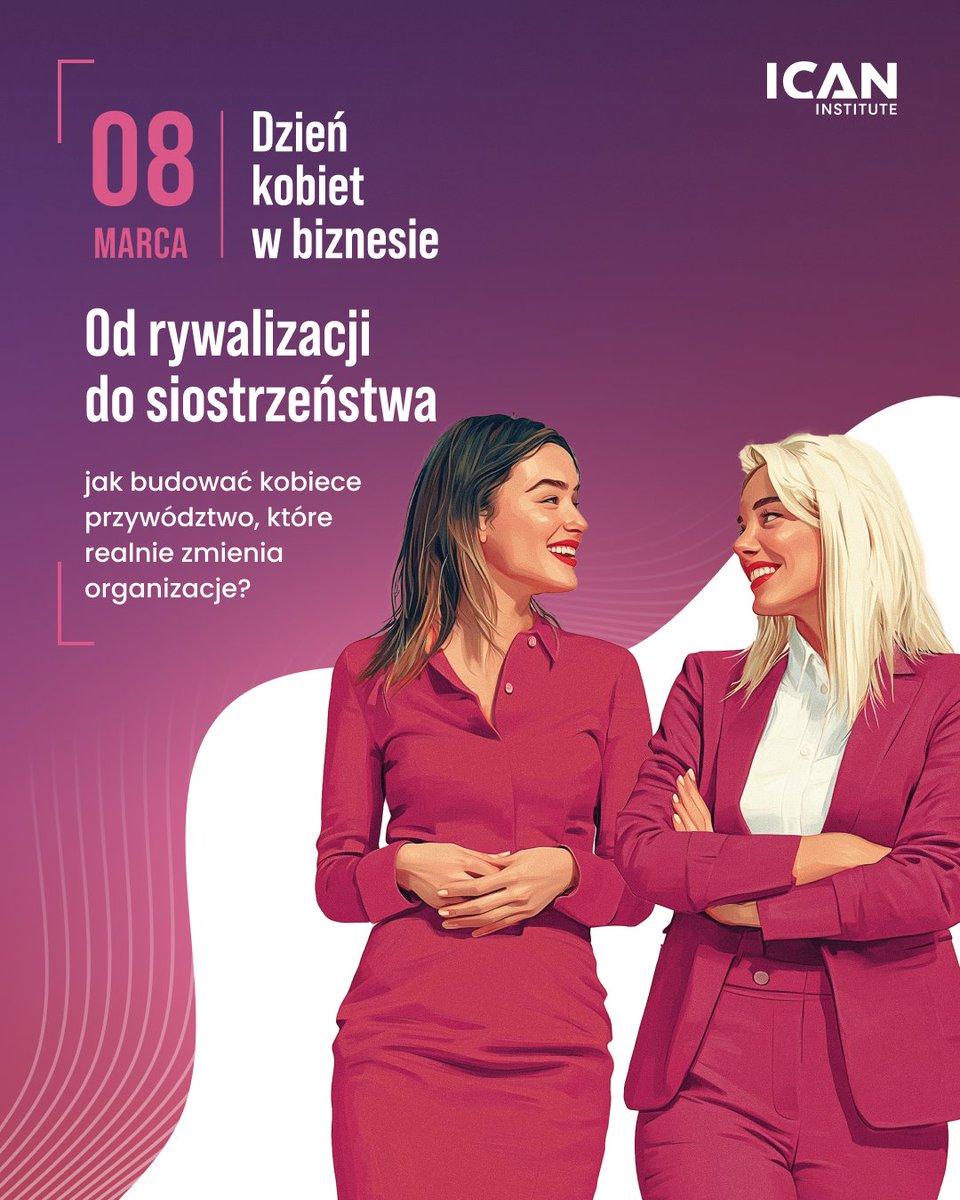 Czy rywalizacja między kobietami to fakt czy mit, który czas rozbroić? 4 marca o 10:00 sprawdzimy to bez stereotypów i bez lukru - dołącz do webinarium i wzmocnij swoje przywództwo w praktyce.
👉 Zapisz się teraz: ican.pl/wydarzenia/web…