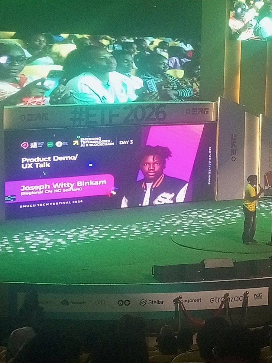 Calebsson16's tweet photo. Live at the Enugu Tech Festival 2026 Day 3 #ETF #Web3 
@solflare @witty_cruz https://t.co/VQhrEnZ1de