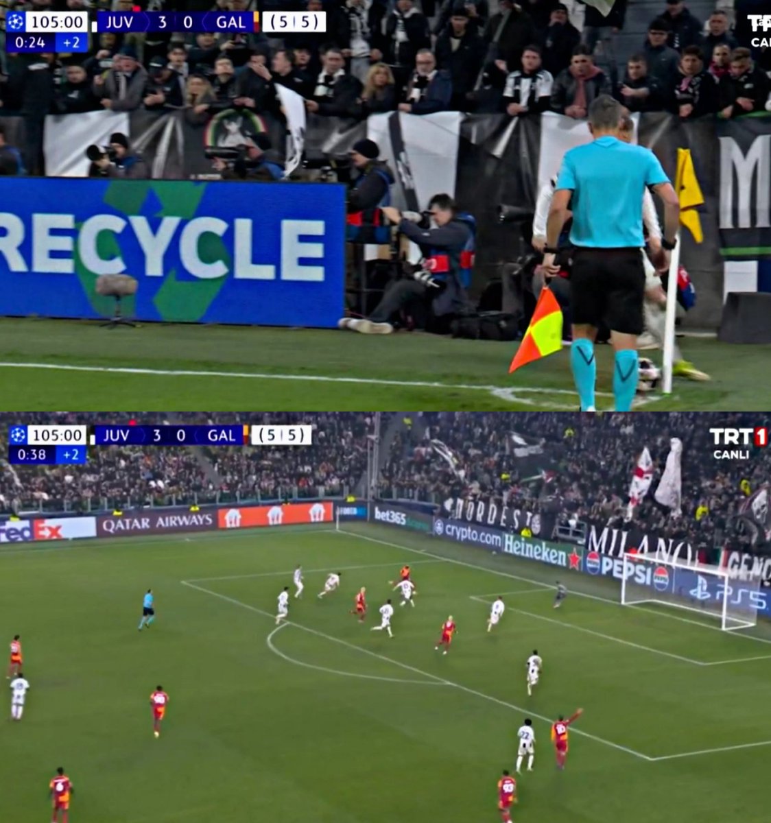 Claudioggia's tweet photo. Juventuslu oyuncunun auta gidecek diye bıraktığı topun korner direğe çarpıp oyunda kalması ve 14 saniye sonra Osimhen'in gol vuruşu..

Gören gözler için nice ibretler vardır... https://t.co/o9ZFFiDeL0
