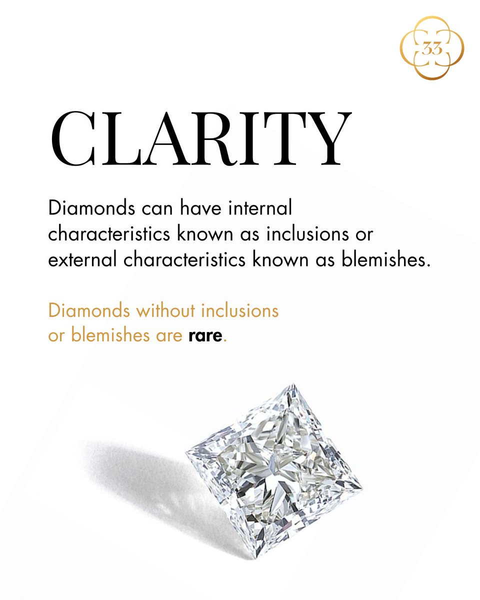 33caratuk's tweet image. Most people ask the carat first when choosing a diamond 💎

But size alone doesn’t decide beauty.

Diamonds are judged by 4 factors:
Carat, Cut, Color and Clarity.

DM “4C GUIDE” and we’ll send you our diamond buying guide.
#LabGrownDiamonds #DiamondGuide