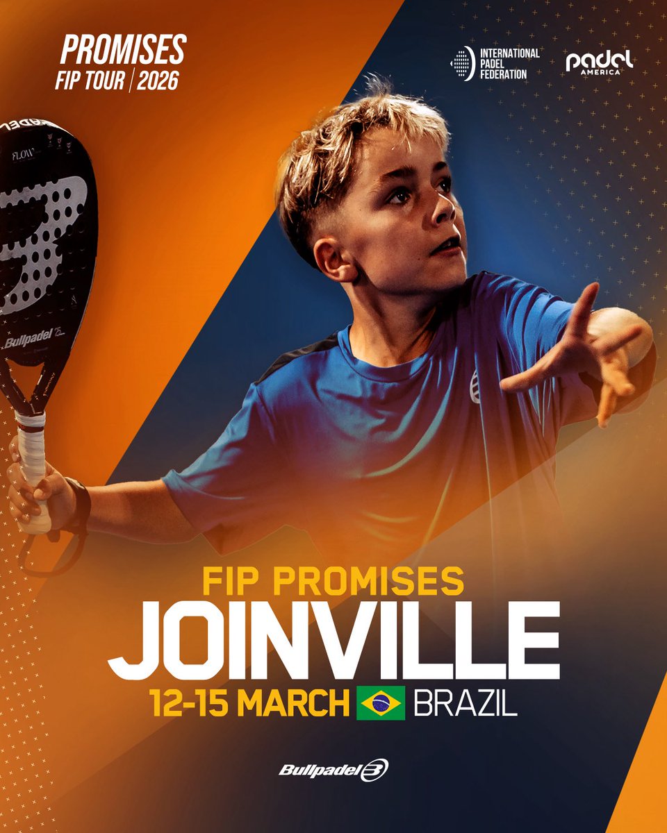 padelfip's tweet photo. Joinville calls the NextGen! 📞💥

The FIP Promises Joinville arrives to showcase young Brazilians at International Padel 🇧🇷🎾

Joinville, the courts await you.

#FIPPromisesJoinville #FIPPromisesTour2026#PadelFIP https://t.co/MkEZKUvQrU
