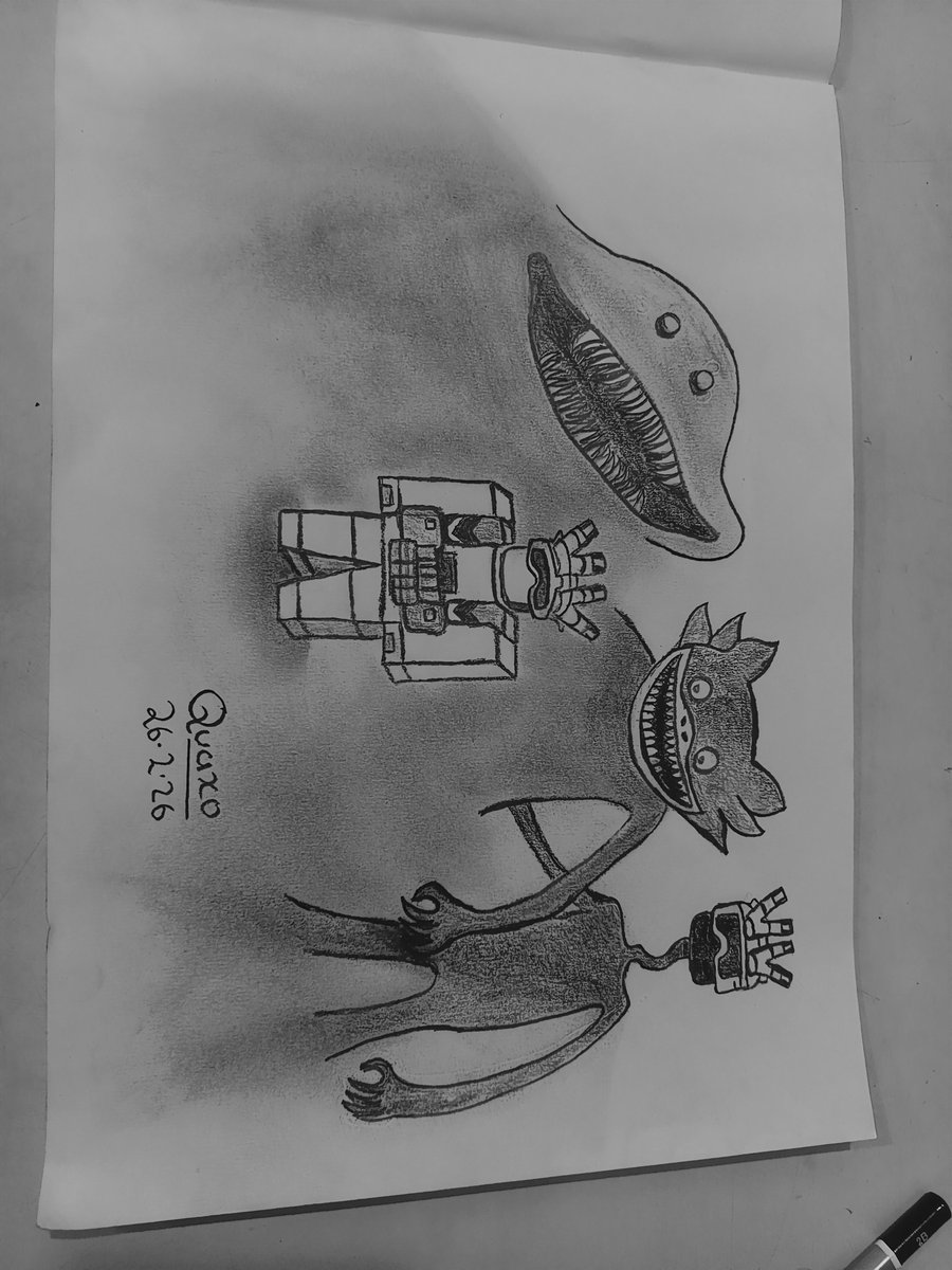 Quaxo_YT's tweet photo. @XChristianXsj Made a pencil sketch inspired by your character and entities like Survive Shin Sonic, SCP EI Gran Maja, and Survive Nightmare XChristianXsj. Really love your games and their creativity — hope you like it 😊 
 
Have a great day everyone 

Username : Quaxo_YT
(24/2/26) https://t.co/NuxTpccqPA