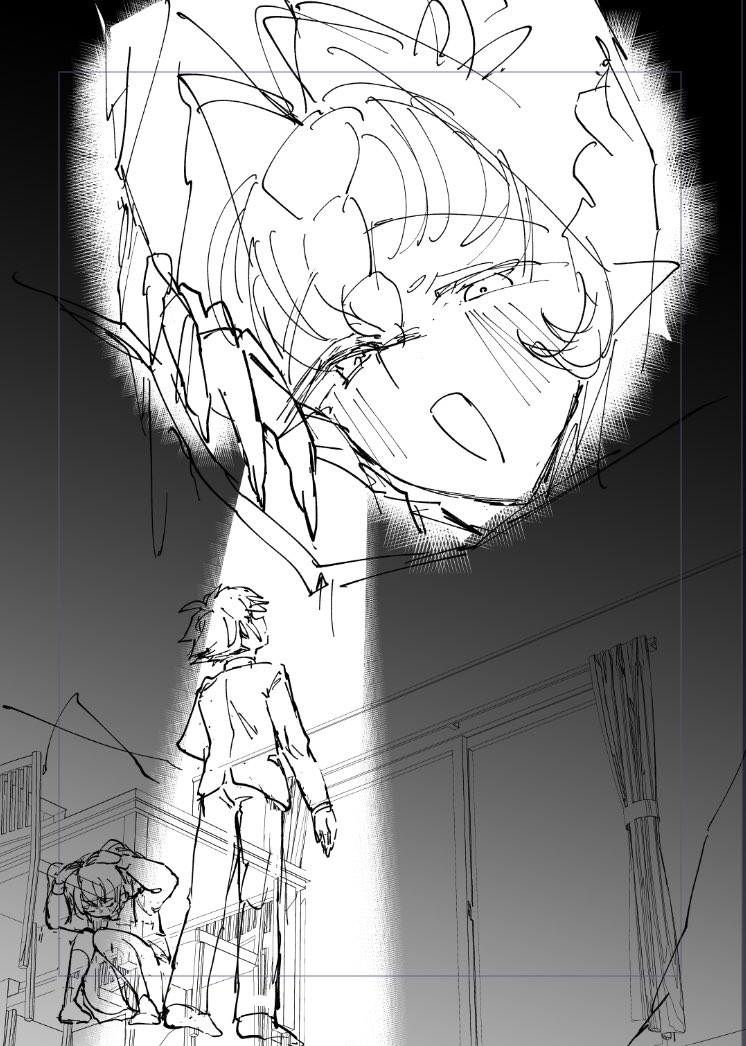 #第二回ゾウチャンの尻に火をつけて経過を見守ろうの会 4日目
・下書き4頁進めた
・シャイニングを思い浮かべながら描いた 