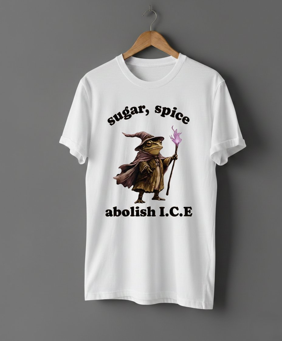 teeskite's tweet image. Wizard Frog Sugar Spice Abolish ICE 2026 shirt.

🔗 Shop link: teeskite.com/wizard-frog-su…

#WizardFrog #SugarSpice #AbolishICE #AbolishICE2026 #PoliticalShirt #ActivistStyle #ProtestWear
#ShopUSAUK
#trendingpost
#trendingnow
#trendy
#viralpost