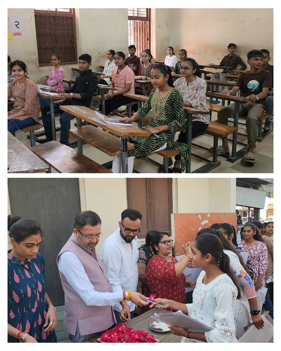 InfoAnandGoG's tweet photo. ધોરણ 10 અને ધોરણ 12 ની બોર્ડની પરીક્ષાના વિદ્યાર્થીઓને કુમકુમ તિલક કરી, ગુલાબનું ફૂલ અને પેન આપી આવકારતા સાંસદ શ્રી મિતેશભાઇ પટેલ
.
.
.
.
.#anand #AnandCity #exam #bordexam
@CMOGuj @InfoGujarat @CollectorAnd @DDO_Anand @dpeoanand @Miteshbhaibjp https://t.co/ofdd5PF1oT