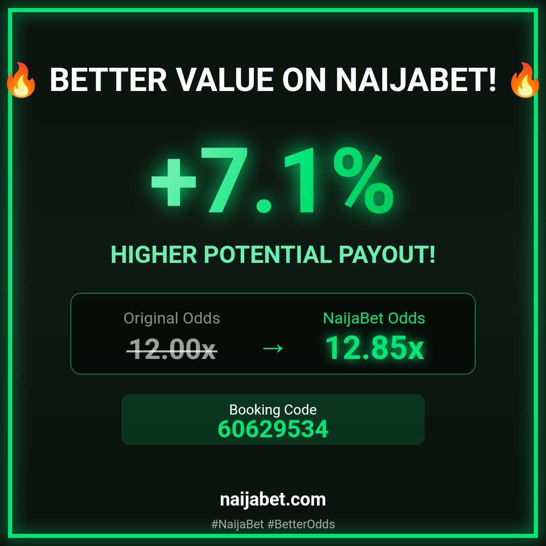 GloryLi21175788's tweet image. Wowwwww...

I just converted @jujupunter booking code on NaijaBet

All i did was to copy the booking code and paste on the bet slip and waala...I don show.

I got more on NaijaBet.com

Try it now and thank me later.

#NaijaBet #bookingcode