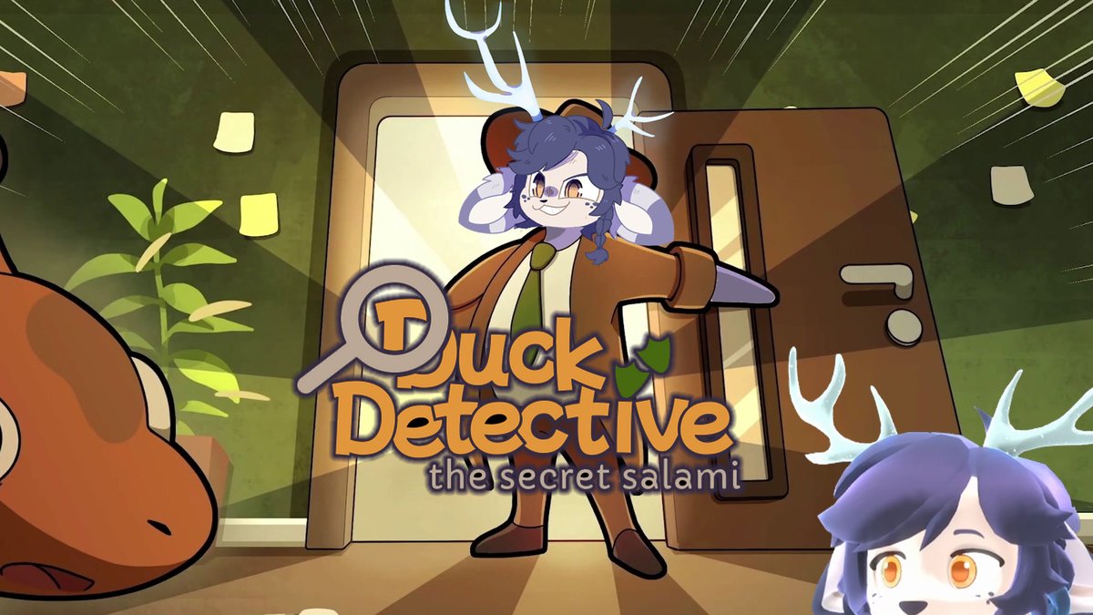 Duck Detective: The Secret Salami!! Join me in my first playthrough of this short funny mystery game full of critters and chaos!

Tonight on twitch.tv/fawnyglow  at 8p.m. PST! Let's hope my dumb brain could crack the case! #vtuber #envtuber #furry #streamer #gaming #twitch