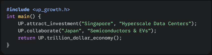MukulGOI's tweet photo. UP’s massive system upgrade: 🖥️⚙️ 🇸🇬 ₹1 Lakh Cr MoUs in Singapore 🇯🇵 Courting Tokyo Electron in Japan The state’s economic engine is compiling fast! 🚀 #YogiInJapan #MakeInUP #BrandUP
@myogiadityanath @_InvestUP https://t.co/whI8R3lHlG