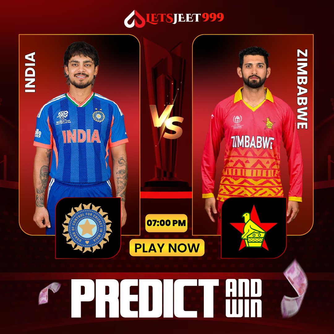 letsjeetindia's tweet photo. 🇮🇳 India vs Zimbabwe 🇿🇼
https://t.co/YOeUsaj1m4
https://t.co/haQi0KBK8J
An evening packed with power hitting, sharp bowling, and non-stop excitement! 🏏🔥

#LetsJeet999 #PredictAndWin #INDvsZIM #CricketUpdates #CricketFever #T20Cricket #LiveCricket #WorldCup #CricketLovers https://t.co/kqM4fTCBR1