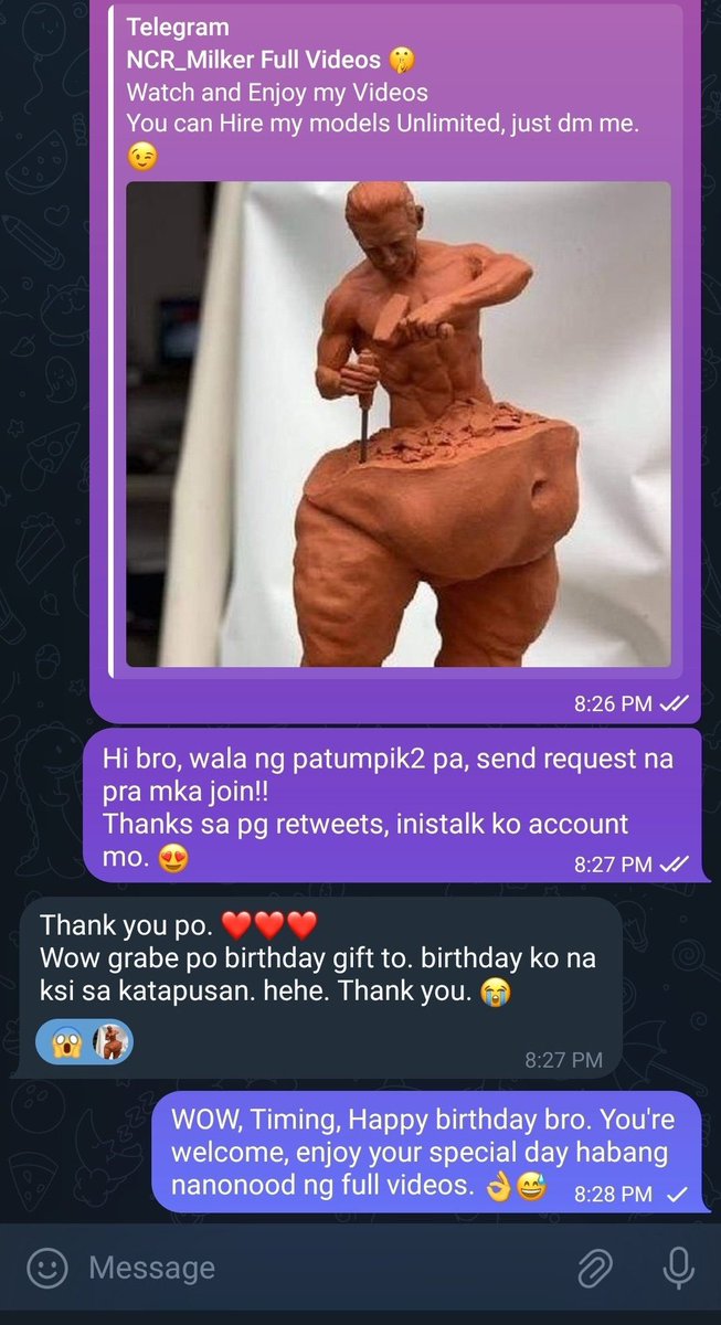 NCR_MilkerPH's tweet photo. 🔴6 out of 10 Lucky reposters were added sa VIP TG Channel for FREE.🔴

4 slots left para sa mga random reposters sa post ko. 😊 Repost and have a chance to win VIP Channel. 👌

Gusto mo upload ko Full Video?
Repost this Final Part first…

https://t.co/tigXkL8IoQ

then upload ko Full video 🤞PROMISE YAN! 😊

Wanna get edged?
DM me: https://t.co/TwO4SIX7gg