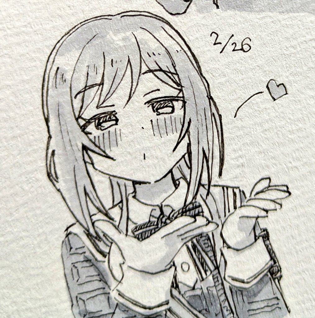 今日はガシャで来てくれたので莉波さんを描きました 