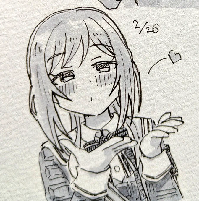 今日はガシャで来てくれたので莉波さんを描きました 