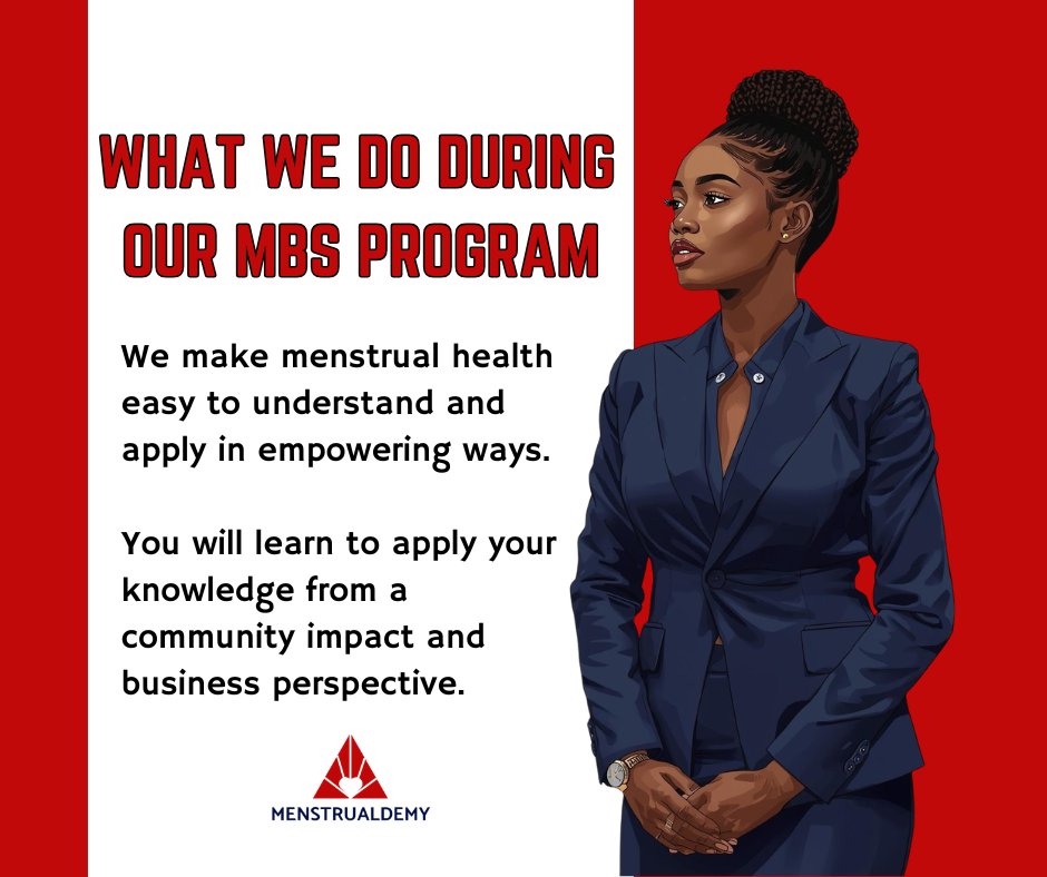 Part of what we do during our Menstrual Business School Program is making menstrual health easy to understand and apply in empowering ways.

You would also learn to apply your knowledge from a community impact and business perspective.

Don't be left out. ✨