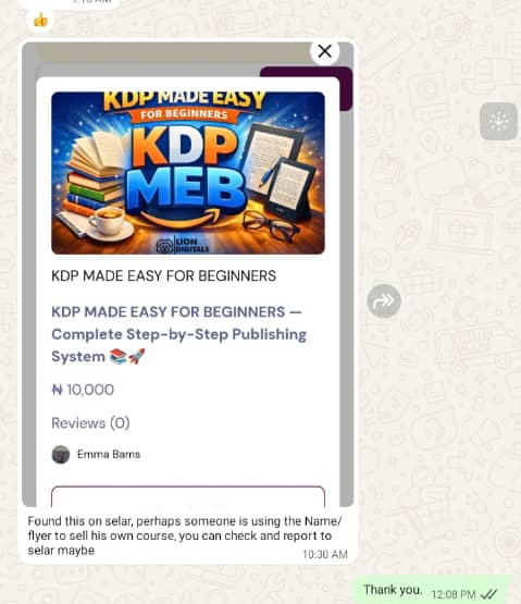 Apparently, this guy was scamming people with KDP MEB details impersonating <a href="/EmmaBams1/">EmmaBams</a>. He created the selar account using Emma Bams details, picture and social media handles. We got the police involved and that's why he is coming out to tender apology😞.
This is to serve as a