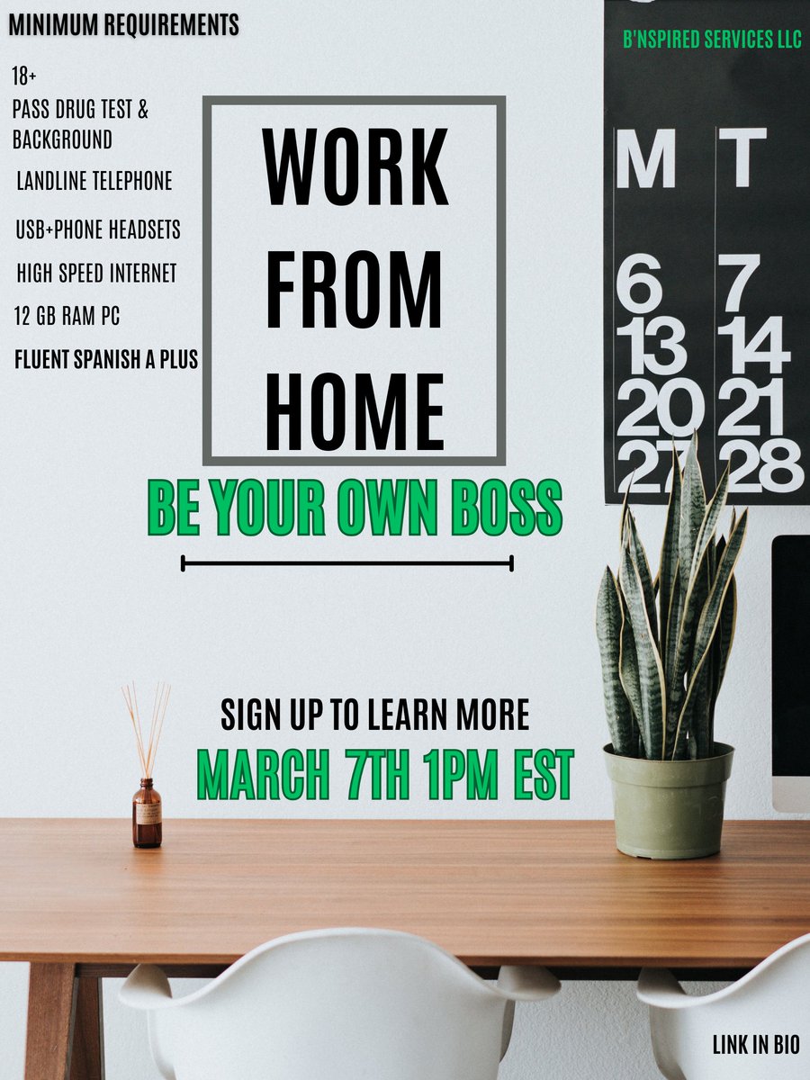 BNspiredLC's tweet photo. Want to WORK FROM HOME? 

REGISTER FOR FREE today and learn how you can become your own BOSS! 🫵🏽

✨ LINK N BIO✨

SIGN UP TODAY🎯 https://t.co/PZdGkyGhAQ
