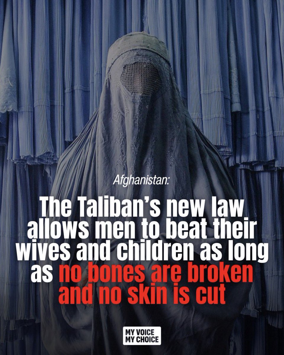 Ein neues afghanisches Gesetz erlaubt Männern, ihre Frauen zu schlagen, solange keine Knochen gebrochen werden und keine sichtbaren Hautverletzungen entstehen. Letzteres müssen die Opfer vor einem Richter in Anwesenheit ihres Mannes beweisen - was freilich von vornherein