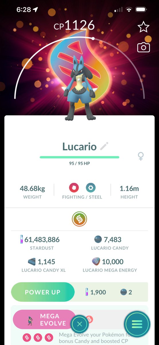Got my lucario with the mega BG and dang it’s already mega level3?! I didn’t know that tbh
