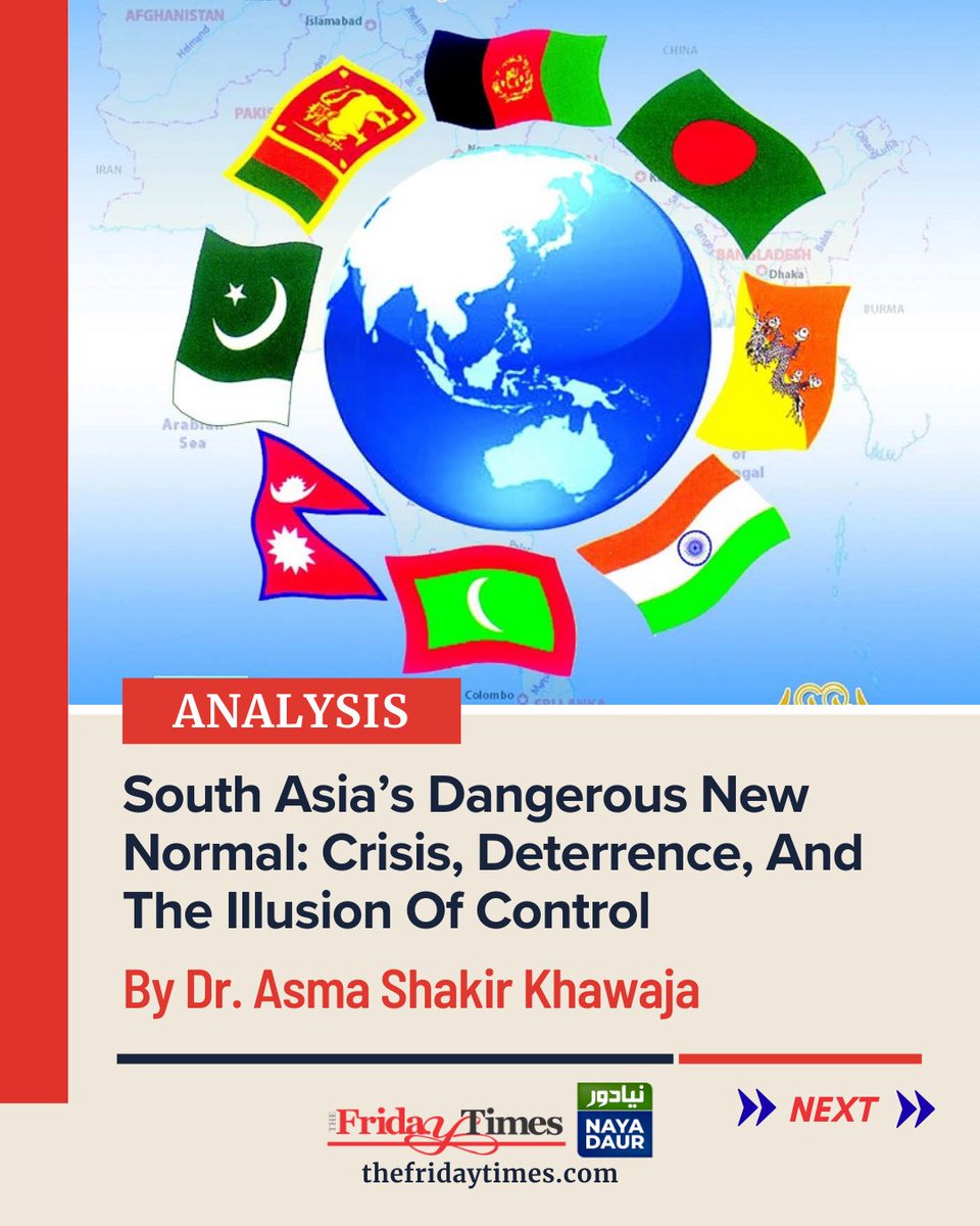 TFT_'s tweet image. Rising tensions, rapid technological escalation, and fragile crisis management have made even limited conflicts in South Asia dangerously unpredictable.
By Dr. Asma Shakir Khawaja
@AsmaKhawaja5

Read more: thefridaytimes.com/26-Feb-2026/so…

#SouthAsia #StrategicNewNormal #indiapakistanwar