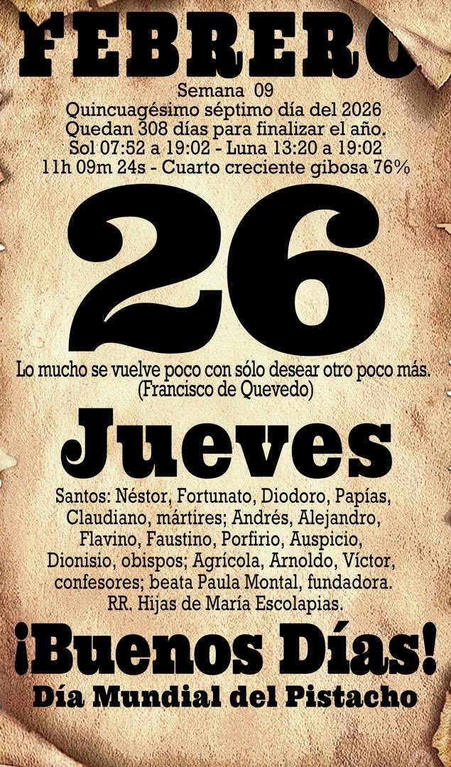 La hoja del almanaque