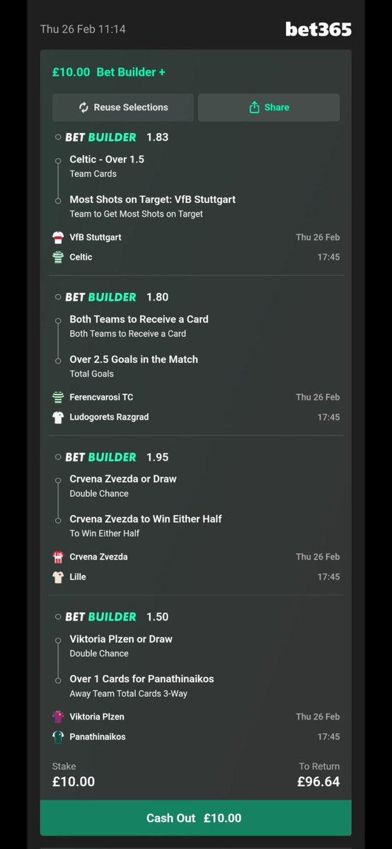 The_InplayGenie's tweet photo. Europa League Stat acca. Odds: 71/1 for all 8 games. Less if only playing 5.45 or 8pm. Links below👇 GL🤞⚽️

Add To Your Bet Slip - 71/1 https://t.co/fCNaVJPA5s

Add To Your Bet Slip - 9/1 (5.45pm)
https://t.co/cCJMwxqi8f

Add To Your Bet Slip - 7/1 (8pm)
https://t.co/zTCwqD1dL2 https://t.co/6DxyNmHHTG