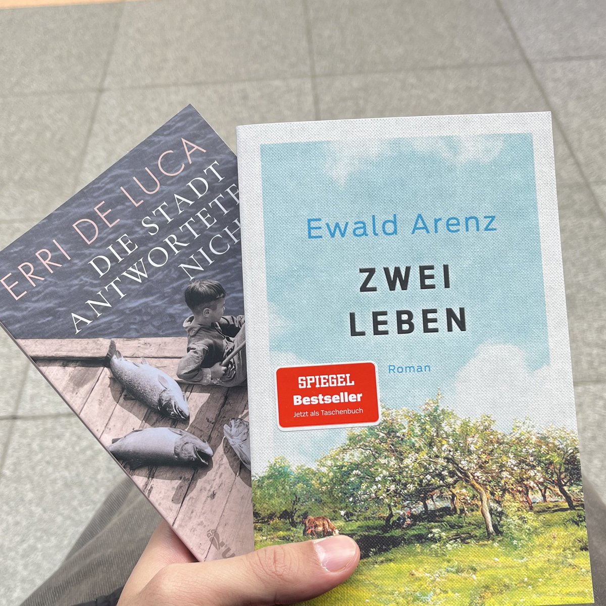 Ging zur Buchhandlung in anderen Stadt und kaufte zwei Bücher