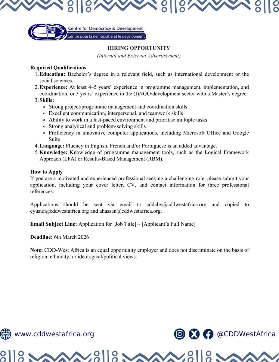 CDD West Africa tweet media