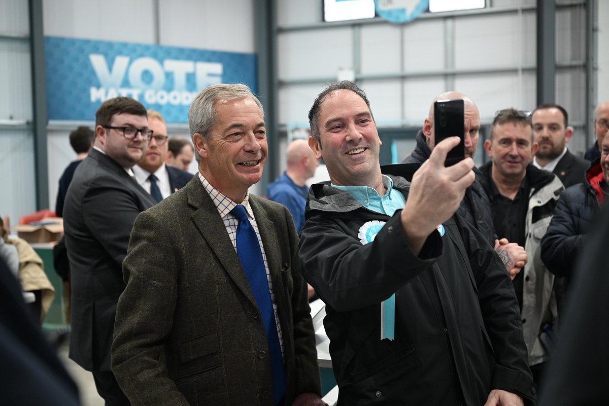 GuidoFawkes's tweet photo. Nigel Farage up in Gorton & Denton to get the vote out on polling day. #threewayrace https://t.co/7W9N04AEjJ