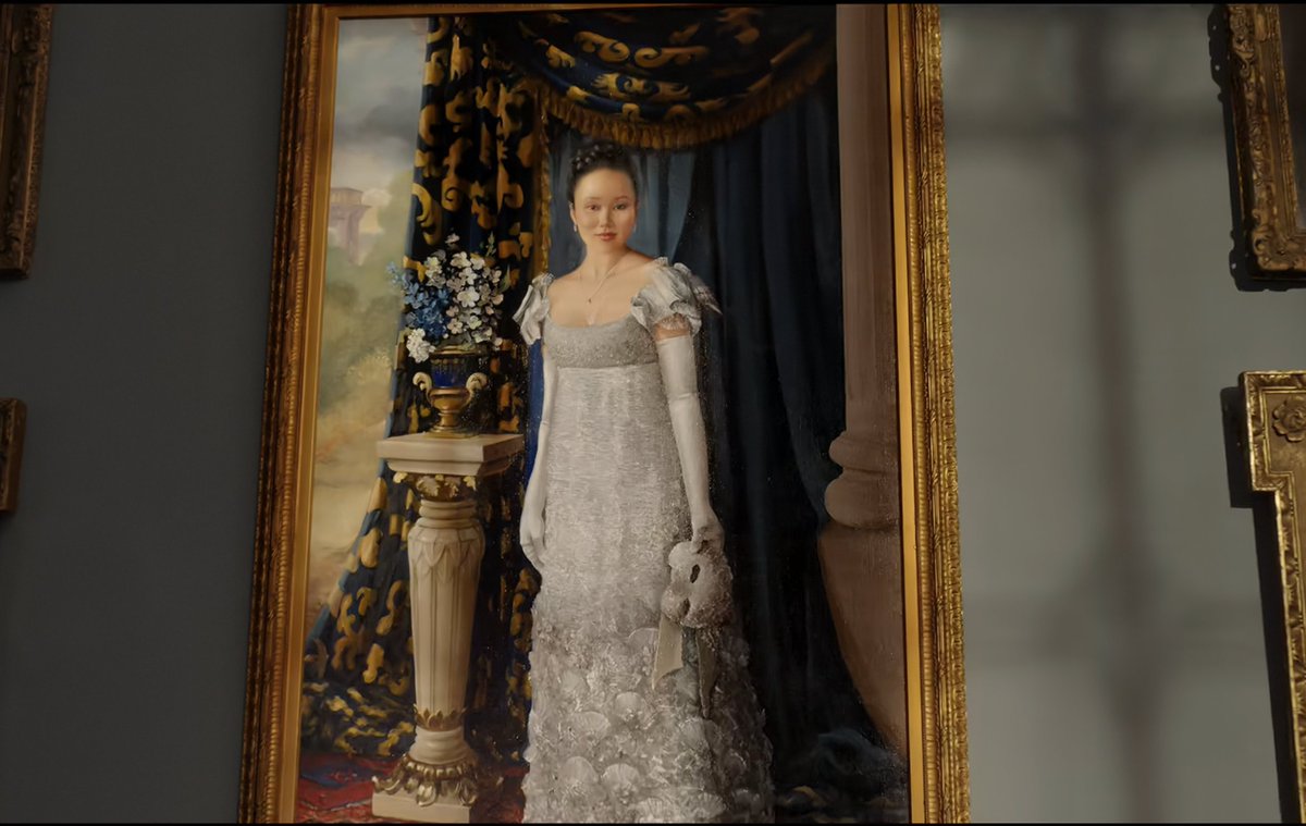 intofolklaurs's tweet photo. THE LADY IN SILVER AS SOPHIE HANGING UP IN 'OUR' COTTAGE LIVING ROOM SIGNED BY ARTISTE BENEDICT BRIDGERTON IM SCREEEEAAAAAMING https://t.co/SIJEWEvZBA