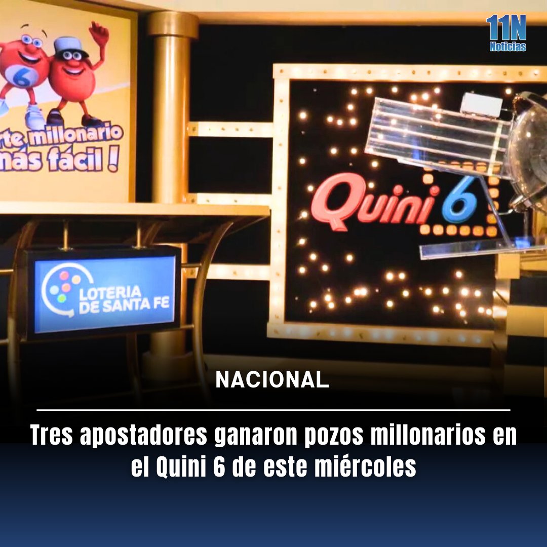 Tres apostadores ganaron pozos millonarios en el Quini 6 de este miércoles 11noticias.com/noticias/Noved…