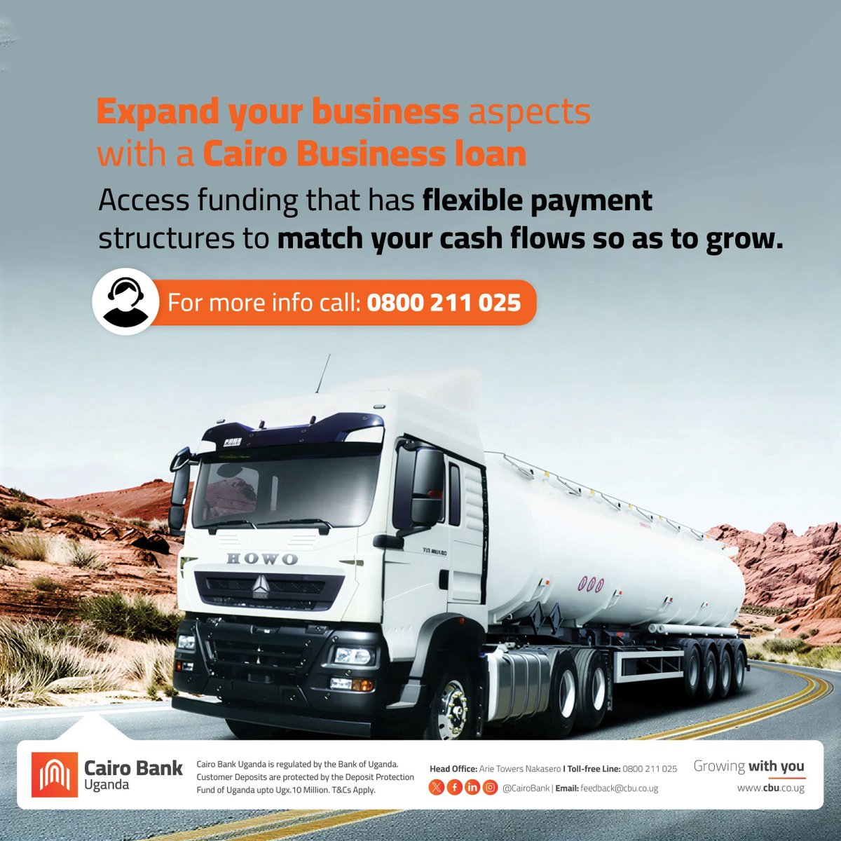 Grow your company with our customized financing solutions. 

#BusinessGrowth #FlexibleLoans #CairoWay #GrowingwithYou