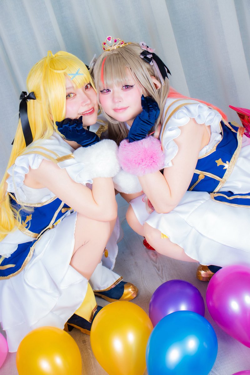 rinonriumu's tweet photo. 『コス写真＊🌈🕒』

　　　　　　　🌟🍼

🌟りのんりうむ
🍼はなちゃん
📸しばさん
 #0222_ラグ裏niji共通衣装併せ https://t.co/yAYhrOp9oh