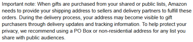WARNING TO ALL STREAMERS/Content Creators!
<a href="/amazon/">Amazon</a> will allow gifters to select also items from third parties from march 25 on. This opens up them being able to get your adress. Amazon KNOWS this and instead of making this optional, they just state "Just use a P/O box bro".

The