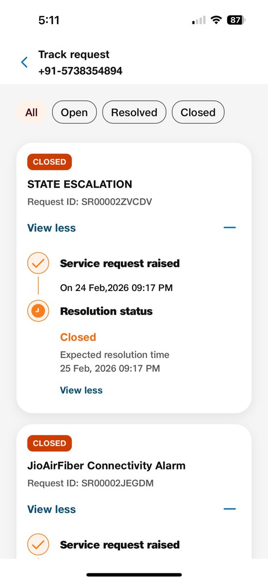 sdp92's tweet photo. @JioCare This ticket again marked as closed without any resolution https://t.co/q2uTssxUVE
