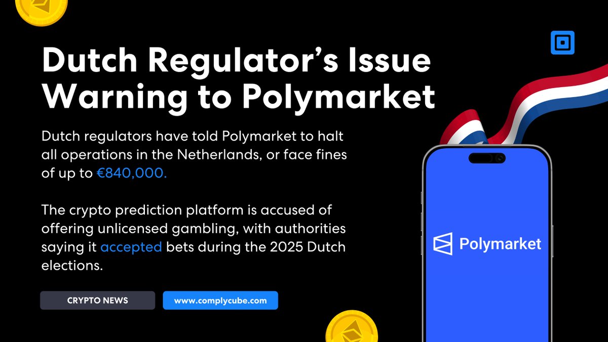 ComplyCube's tweet photo. 🚀 The February edition of CryptoCubed is here! Get the latest dose of cases shaping the crypto world. 🫢

Here are your headlines:

🇺🇸 Paxful Holding's AML Misconduct
🇳🇱 Dutch Watchdogs Issue Warning to Polymarket
🇮🇳 India’s Fraud Ring Call Centres Target US Citizens
🇮🇲 Crypto Operator Maverick Games Face £200K Fines
🇺🇸 Binance Rejects Iran-Tied Sanctions Violations

🔗 Read the full news here: https://t.co/ca4w9Kemnb

#CryptoCurrency #RegTech #AML